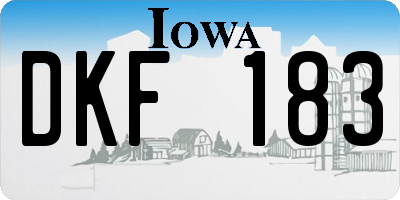 IA license plate DKF183