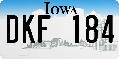IA license plate DKF184