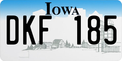 IA license plate DKF185