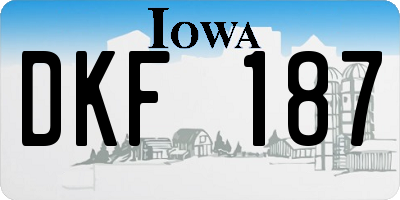 IA license plate DKF187
