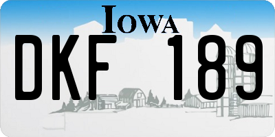 IA license plate DKF189