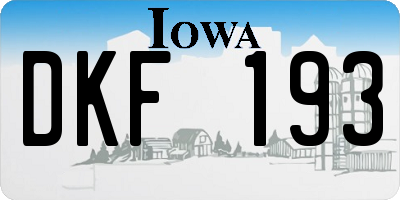 IA license plate DKF193