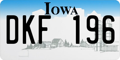 IA license plate DKF196