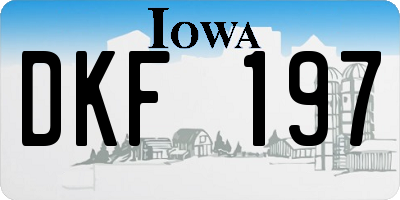 IA license plate DKF197