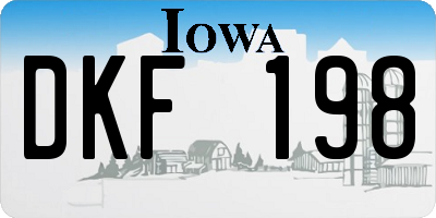 IA license plate DKF198