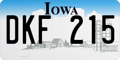 IA license plate DKF215