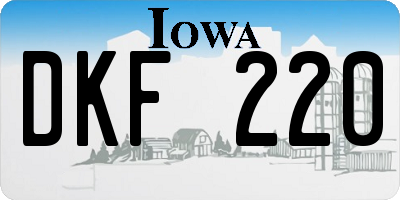 IA license plate DKF220