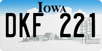 IA license plate DKF221