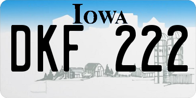 IA license plate DKF222