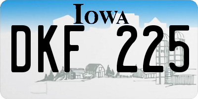 IA license plate DKF225