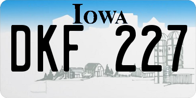 IA license plate DKF227
