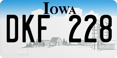 IA license plate DKF228