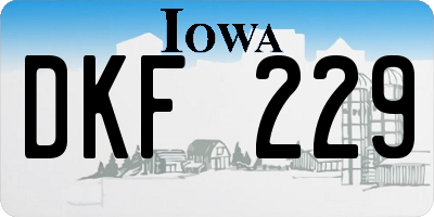 IA license plate DKF229
