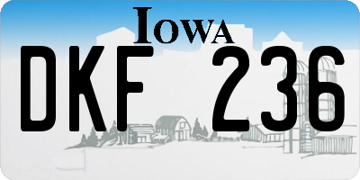 IA license plate DKF236