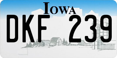 IA license plate DKF239