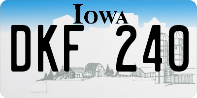 IA license plate DKF240