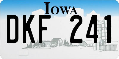 IA license plate DKF241