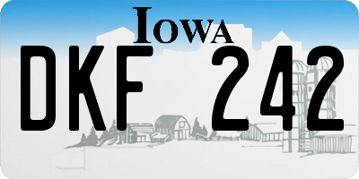 IA license plate DKF242