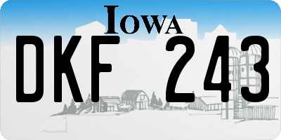 IA license plate DKF243