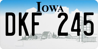 IA license plate DKF245