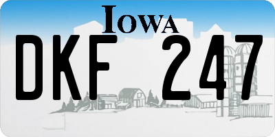 IA license plate DKF247