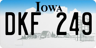 IA license plate DKF249