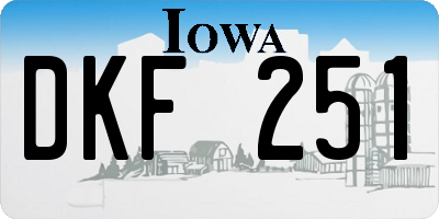 IA license plate DKF251
