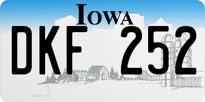 IA license plate DKF252
