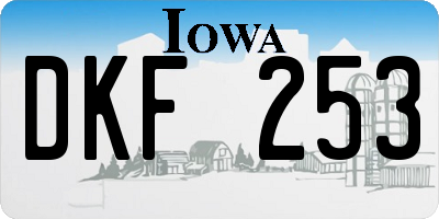 IA license plate DKF253