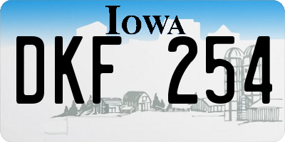 IA license plate DKF254