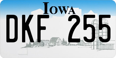 IA license plate DKF255