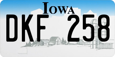 IA license plate DKF258