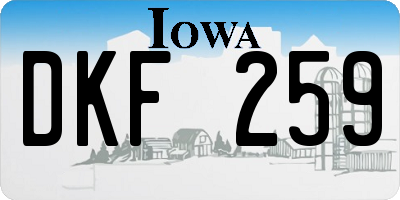 IA license plate DKF259