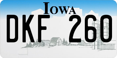 IA license plate DKF260