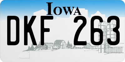 IA license plate DKF263