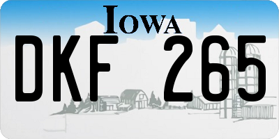 IA license plate DKF265