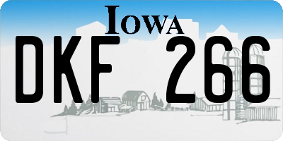 IA license plate DKF266