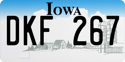 IA license plate DKF267