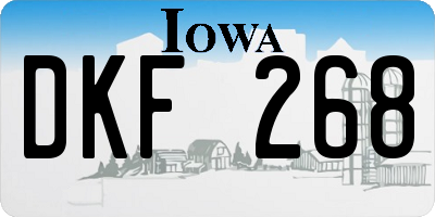 IA license plate DKF268
