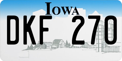 IA license plate DKF270