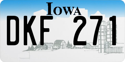 IA license plate DKF271