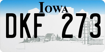 IA license plate DKF273