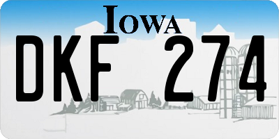 IA license plate DKF274