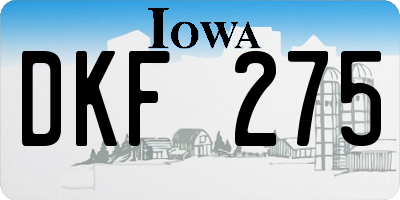 IA license plate DKF275