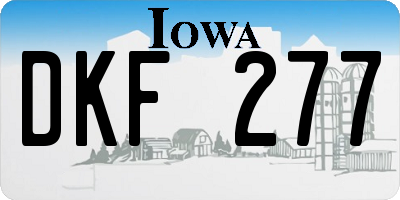 IA license plate DKF277