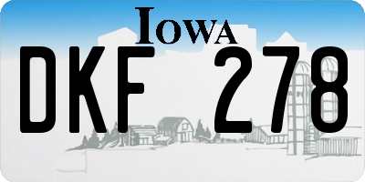 IA license plate DKF278