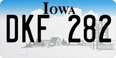 IA license plate DKF282