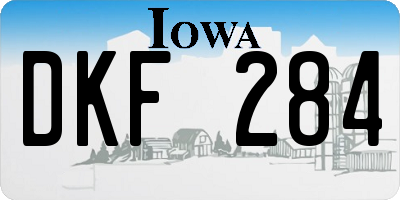 IA license plate DKF284