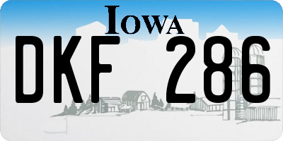 IA license plate DKF286