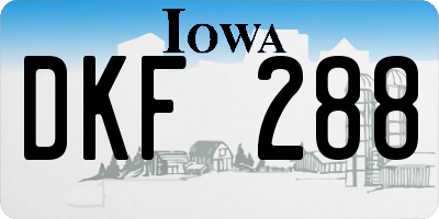 IA license plate DKF288